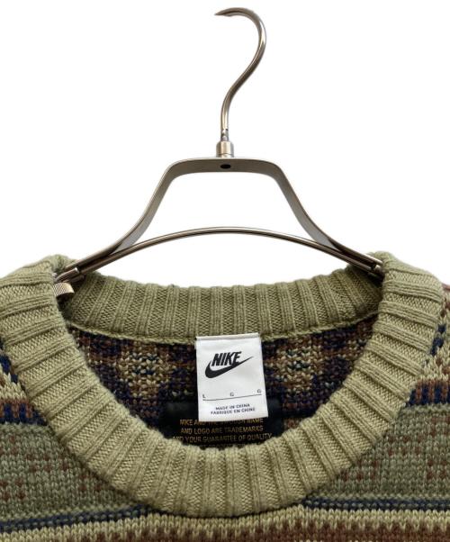 NIKE（ナイキ）NIKE (ナイキ) フェアアイル スウッシュセーター オリーブ サイズ:Ⅼの古着・服飾アイテム
