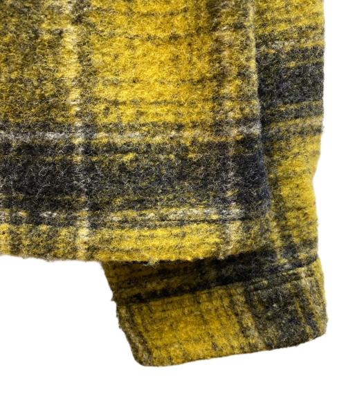 stussy（ステューシー）stussy (ステューシー) ウールチェックジャケット ブラック×イエロー サイズ:XLの古着・服飾アイテム