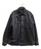 stussyステューシー）の古着「QUilted Denim Shirt Vintage」｜ブラック