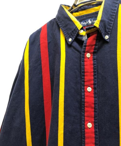 RALPH LAUREN（ラルフローレン）RALPH LAUREN (ラルフローレン) BLAIRE ストライプシャツ ネイビー サイズ:Lの古着・服飾アイテム