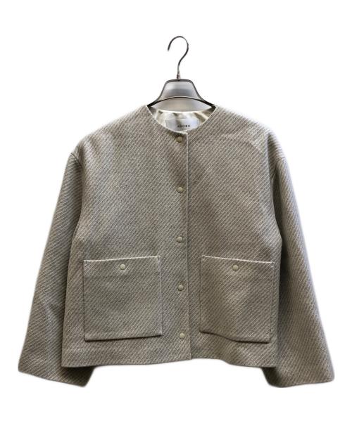 ADORE（アドーア）ADORE (アドーア) ウールフォギーツイルジャケット アイボリー サイズ:38 未使用品の古着・服飾アイテム