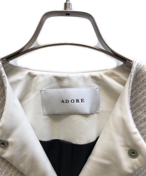 ADORE（アドーア）ADORE (アドーア) ウールフォギーツイルジャケット アイボリー サイズ:38 未使用品の古着・服飾アイテム