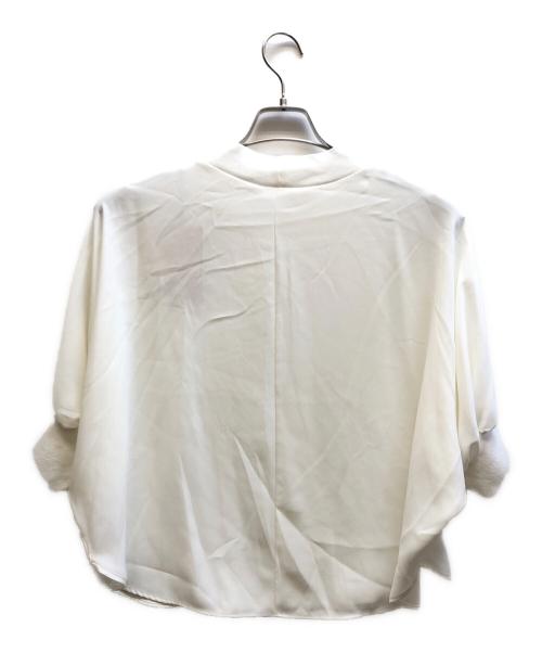 BEARDSLEY（ビアズリー）BEARDSLEY (ビアズリー) ニットコンビブラウス / NT02309I ホワイト サイズ:FREEの古着・服飾アイテム