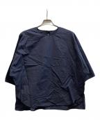 GALERIE VIEギャルリーヴィー）の古着「コットンツイル クルーネックドルマン プルオーバーシャツ/23-01-51-01204」｜ネイビー