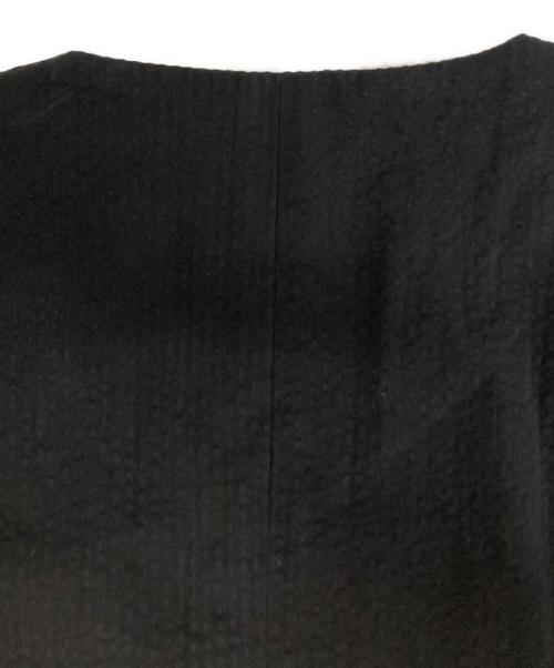 GALERIE VIE（ギャルリーヴィー）GALERIE VIE (ギャルリーヴィー) コットンサッカー ノーカラージャケット ブラック サイズ:Freeの古着・服飾アイテム