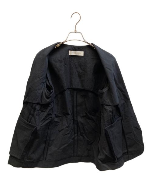 GALERIE VIE（ギャルリーヴィー）GALERIE VIE (ギャルリーヴィー) コットンサッカー ノーカラージャケット ブラック サイズ:Freeの古着・服飾アイテム