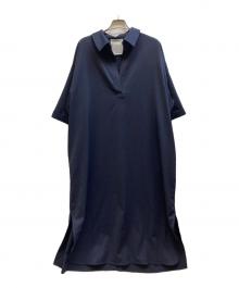 BEARDSLEY（ビアズリー）の古着「バックオープンシャツワンピース/BEZ1051409A0005」｜ネイビー