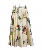 CABANキャバン）の古着「BIRD SINGING シルク フレアスカート」｜アイボリー