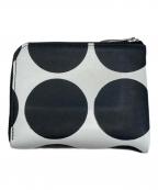 kawa-kawaカワカワ）の古着「水玉プリントレザーカードケース」｜ホワイト×ブラック