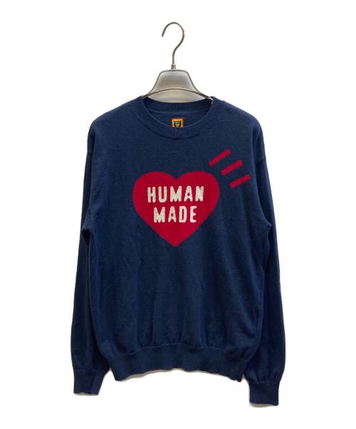 HUMAN MADE（ヒューマンメイド）HUMAN MADE (ヒューマンメイド) ハートロゴニット ネイビー サイズ:Mの古着・服飾アイテム