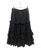 Y'sワイズ）の古着「フリルデザインスカート」｜ブラック