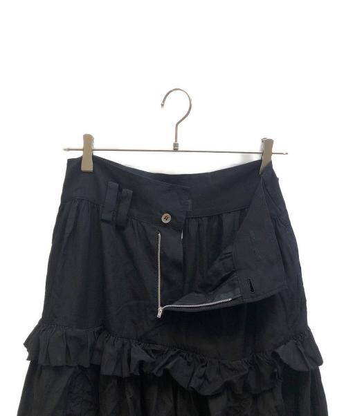 Y's（ワイズ）Y's (ワイズ) フリルデザインスカート ブラック サイズ:2の古着・服飾アイテム