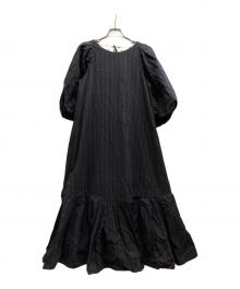 Uhr（ウーア）の古着「Puff Sleeve Back Open Dress/21SSUhr-OP198」｜ブラック