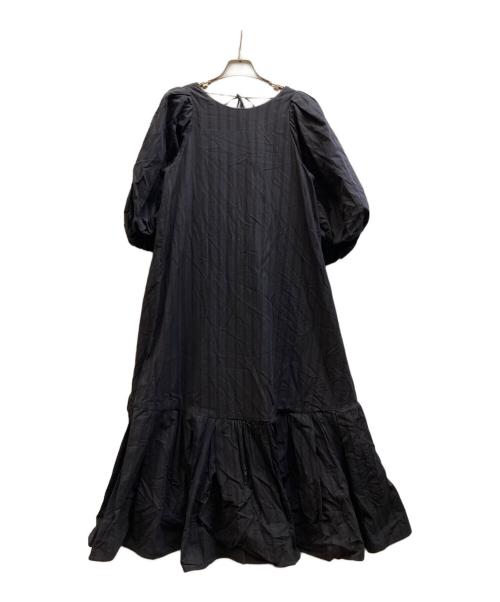 Uhr（ウーア）Uhr (ウーア) Puff Sleeve Back Open Dress/21SSUhr-OP198 ブラック サイズ:36の古着・服飾アイテム
