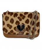 Kate Spadeケイトスペード）の古着「レオパード柄チェーンショルダーバッグ」｜ブラウン