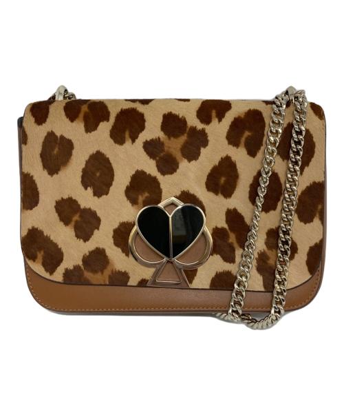 Kate Spade（ケイトスペード）Kate Spade (ケイトスペード) レオパード柄チェーンショルダーバッグ ブラウンの古着・服飾アイテム
