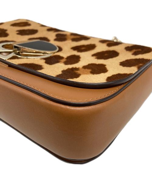 Kate Spade（ケイトスペード）Kate Spade (ケイトスペード) レオパード柄チェーンショルダーバッグ ブラウンの古着・服飾アイテム