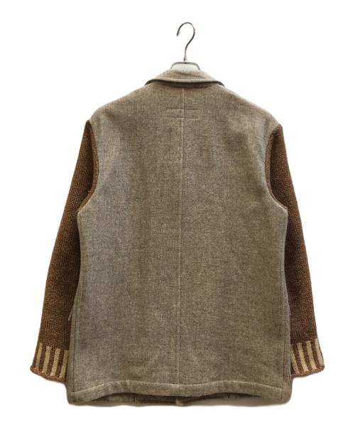 COMME des GARCONS HOMME PLUS（コムデギャルソンオムプリュス）COMME des GARCONS HOMME PLUS (コムデギャルソンオムプリュス) ニット切替テーラードジャケット グレー サイズ:Mの古着・服飾アイテム