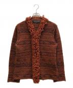 COMME des GARCONS HOMME PLUSコムデギャルソンオムプリュス）の古着「フリルジップニット」｜オレンジ