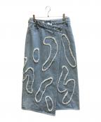 christian wijnantsクリスチャン ワイナンツ）の古着「カットジャガード デニムスカート」｜インディゴ