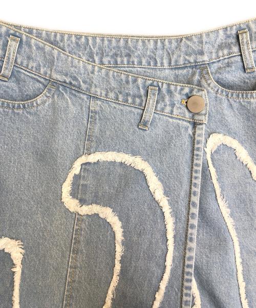 christian wijnants（クリスチャン ワイナンツ）christian wijnants (クリスチャン ワイナンツ) カットジャガード デニムスカート インディゴ サイズ:38 未使用品の古着・服飾アイテム