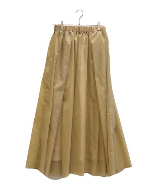 Curensology（カレンソロジー）Curensology (カレンソロジー) タックギャザー ロングスカート ベージュ サイズ:Freeの古着・服飾アイテム