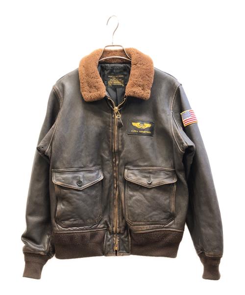 ALPHA（アルファ）ALPHA (アルファ) G-1 フライトレザージャケット ブラウン サイズ:40の古着・服飾アイテム