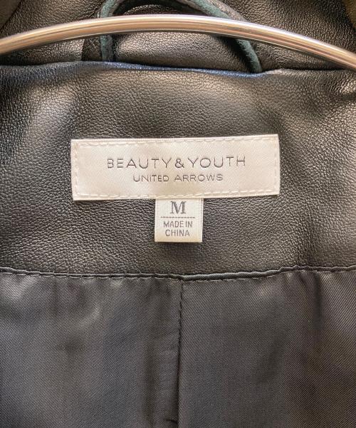 BEAUTY&YOUTH（ビューティーアンドユース）BEAUTY&YOUTH (ビューティーアンドユース) シープ ダブルライダースジャケット ブラック サイズ:Mの古着・服飾アイテム