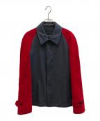 COMME des GARCONS HOMME PLUSコムデギャルソンオムプリュス）の古着「96AWベロア切替ジャケット」｜レッド×グレー