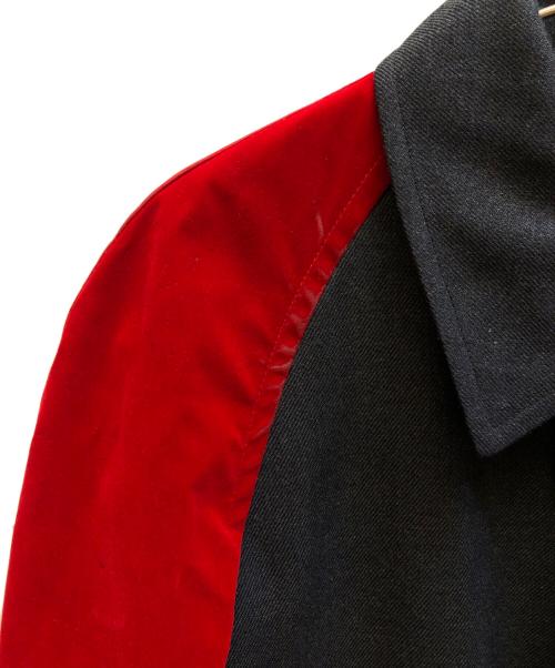 COMME des GARCONS HOMME PLUS（コムデギャルソンオムプリュス）COMME des GARCONS HOMME PLUS (コムデギャルソンオムプリュス) 96AWベロア切替ジャケット レッド×グレー サイズ:Mの古着・服飾アイテム
