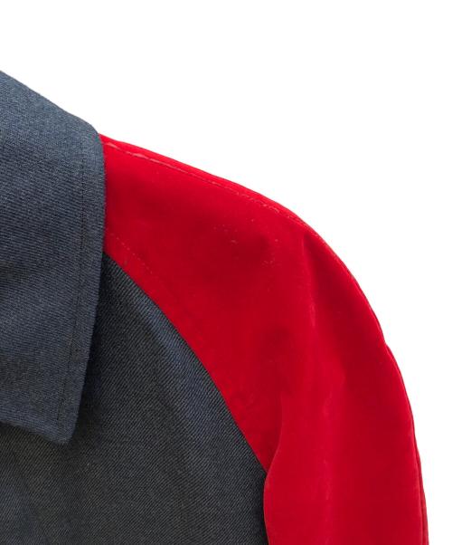 COMME des GARCONS HOMME PLUS（コムデギャルソンオムプリュス）COMME des GARCONS HOMME PLUS (コムデギャルソンオムプリュス) 96AWベロア切替ジャケット レッド×グレー サイズ:Mの古着・服飾アイテム
