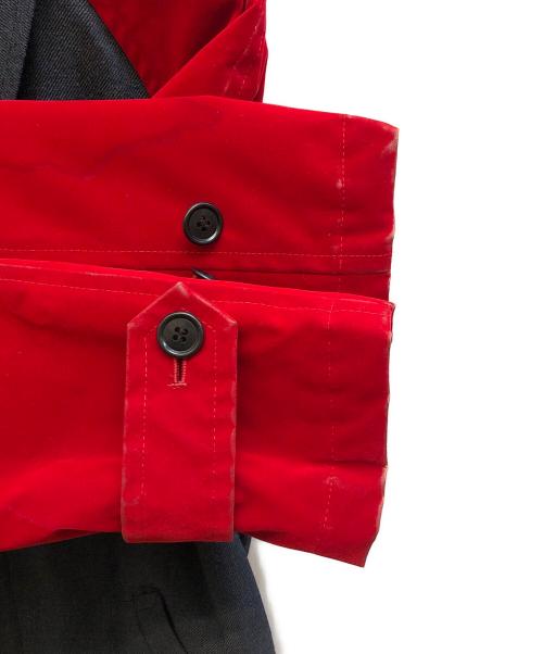 COMME des GARCONS HOMME PLUS（コムデギャルソンオムプリュス）COMME des GARCONS HOMME PLUS (コムデギャルソンオムプリュス) 96AWベロア切替ジャケット レッド×グレー サイズ:Mの古着・服飾アイテム