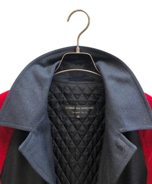 COMME des GARCONS HOMME PLUS（コムデギャルソンオムプリュス）COMME des GARCONS HOMME PLUS (コムデギャルソンオムプリュス) 96AWベロア切替ジャケット レッド×グレー サイズ:Mの古着・服飾アイテム