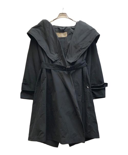 MaxMara（マックスマーラ）MaxMara (マックスマーラ) フーデッドコート ブラック サイズ:42の古着・服飾アイテム