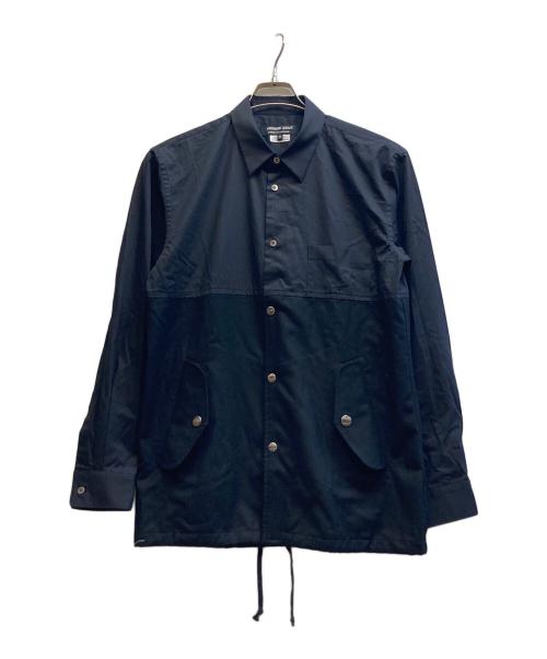 COMME des GARCONS HOMME DEUX（コムデギャルソン オム ドゥ）COMME des GARCONS HOMME DEUX (コムデギャルソン オム ドゥ) 綿ドビー織柄×ウール ナイロンクロス シャツ ブラック サイズ:Mの古着・服飾アイテム