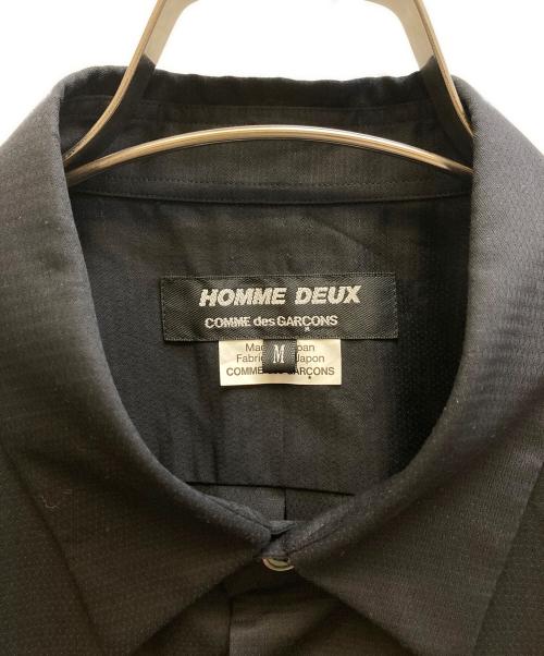 COMME des GARCONS HOMME DEUX（コムデギャルソン オム ドゥ）COMME des GARCONS HOMME DEUX (コムデギャルソン オム ドゥ) 綿ドビー織柄×ウール ナイロンクロス シャツ ブラック サイズ:Mの古着・服飾アイテム
