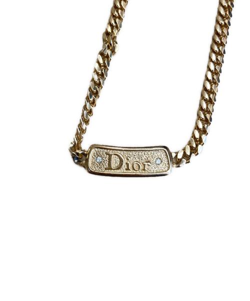 Christian Dior（クリスチャン ディオール）Christian Dior (クリスチャン ディオール) ロゴプレートブレスレット ゴールドの古着・服飾アイテム