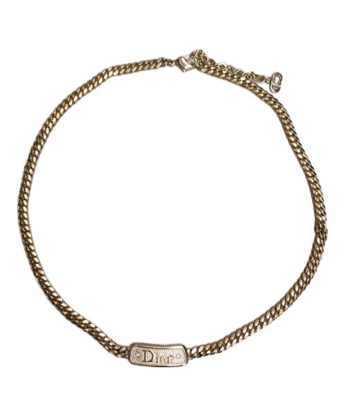 Christian Dior（クリスチャン ディオール）Christian Dior (クリスチャン ディオール) ロゴプレートブレスレット ゴールドの古着・服飾アイテム