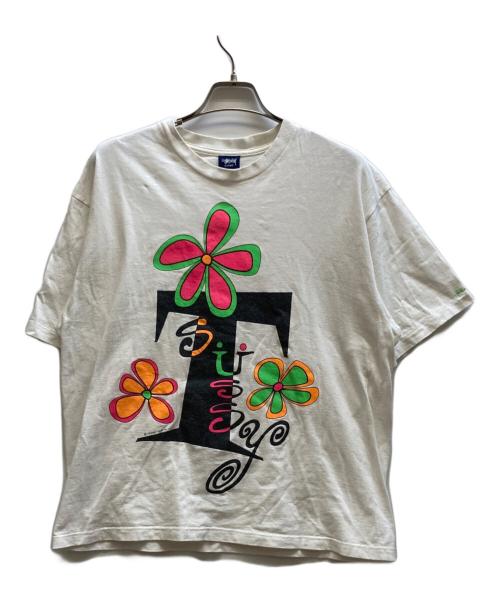 stussy（ステューシー）stussy (ステューシー) HECTIC (ヘクティク) デラステューTシャツ ホワイト サイズ:LARGEの古着・服飾アイテム
