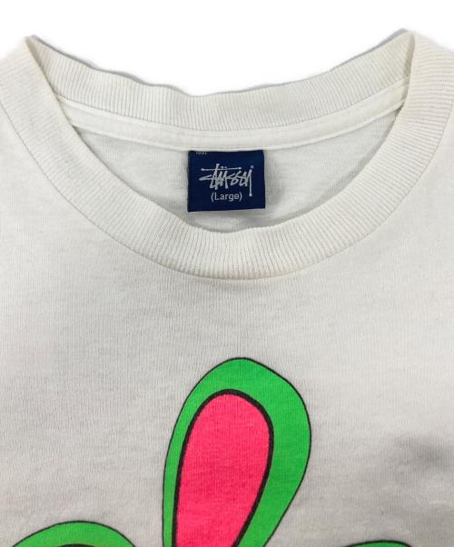 stussy（ステューシー）stussy (ステューシー) HECTIC (ヘクティク) デラステューTシャツ ホワイト サイズ:LARGEの古着・服飾アイテム
