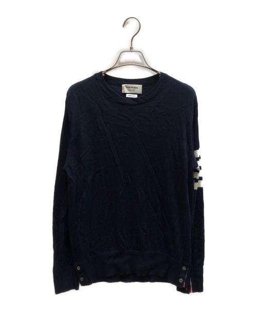 Thom Browne（トムブラウン）Thom Browne (トムブラウン) メリノウール4BARクルーネックニット ネイビー サイズ:1の古着・服飾アイテム