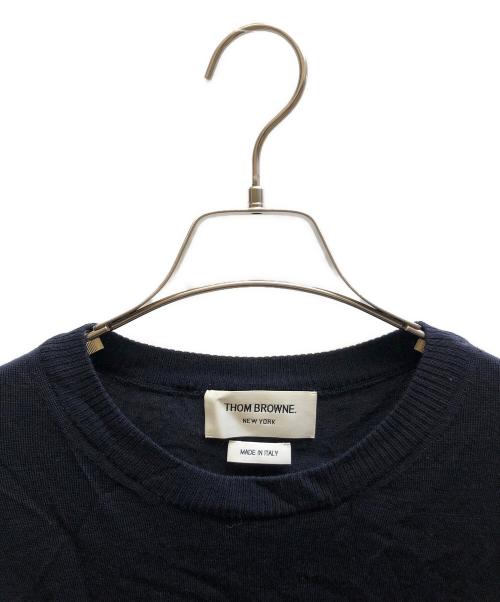 Thom Browne（トムブラウン）Thom Browne (トムブラウン) メリノウール4BARクルーネックニット ネイビー サイズ:1の古着・服飾アイテム