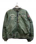 AVIREXアヴィレックス）の古着「ライト MA-1 フライングカデット」｜グリーン