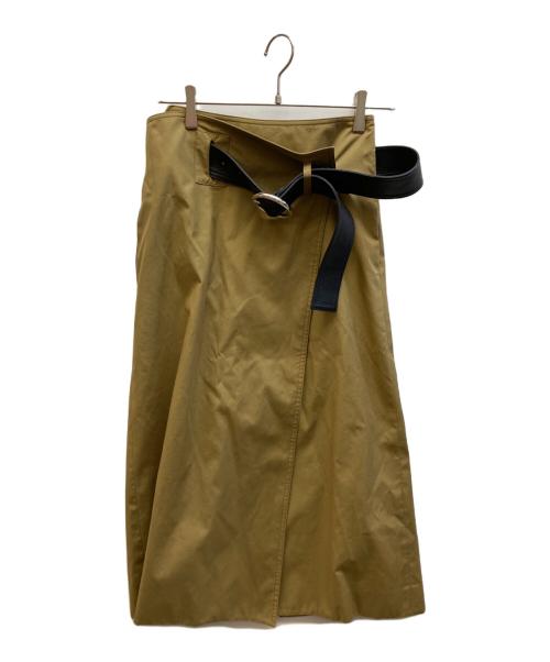 CELINE（セリーヌ）CELINE (セリーヌ) ベルト付ロングラップスカート オリーブ サイズ:36の古着・服飾アイテム