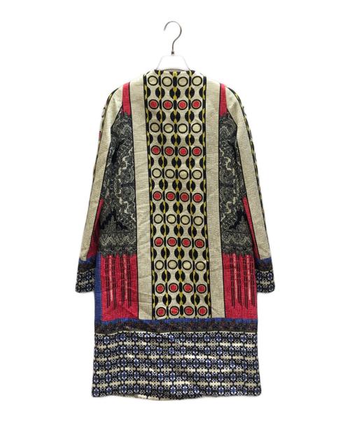 ETRO（エトロ）ETRO (エトロ) 総柄ノーカラーコート イエロー サイズ:40の古着・服飾アイテム