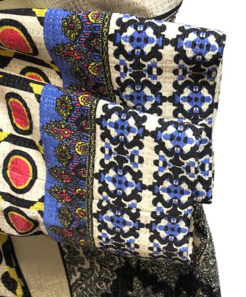 ETRO（エトロ）ETRO (エトロ) 総柄ノーカラーコート イエロー サイズ:40の古着・服飾アイテム