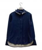 Y'sワイズ）の古着「フリル襟L/Sシャツ」｜ネイビー