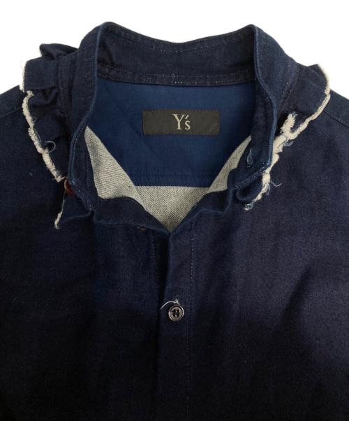 Y's（ワイズ）Y's (ワイズ) フリル襟L/Sシャツ ネイビー サイズ:1の古着・服飾アイテム