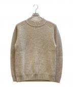 ESTNATIONエストネーション）の古着「畦モックネックウールニット」｜ベージュ
