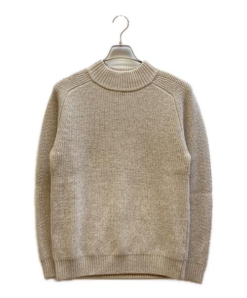 ESTNATION（エストネーション）ESTNATION (エストネーション) 畦モックネックウールニット ベージュ サイズ:Mの古着・服飾アイテム